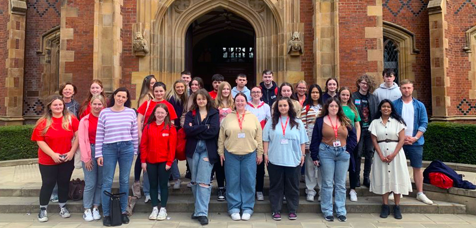 Pathways Students in front of the Lanyon